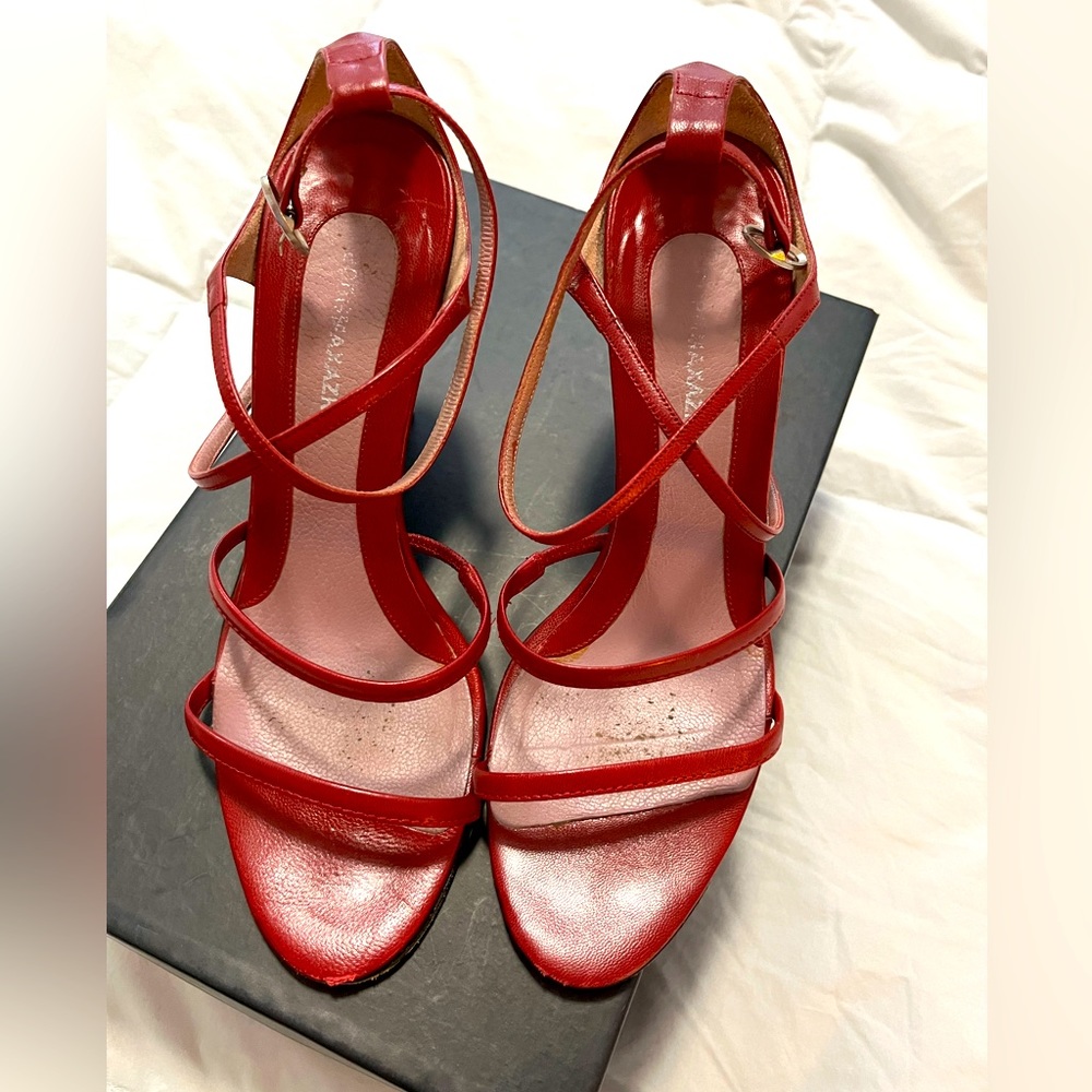 Vintage Max Azria Red 2-Strap sandals